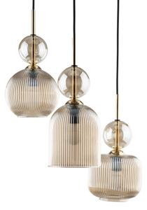 Závesný luster na lanku SOPHIA 3xE14/10W/230V čierna/dymová béžová
