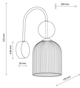 Nástenné svietidlo SOPHIA 1xE14/10W/230V čierna/dymovo-béžová
