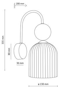 Nástenné svietidlo SOPHIA 1xE14/10W/230V čierna/zelená/dymová béžová