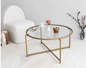 Dizajnový konferenčný stolík Vallerie 83 cm zlatý