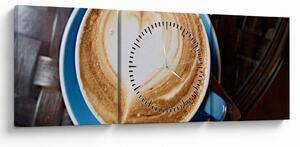 Obraz - Latte Art (s hodinami) (90x30 cm)