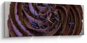 Obraz - Čokoládový Cupcake (s hodinami) (90x30 cm)