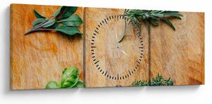 Obraz - Bylinky (s hodinami) (90x30 cm)