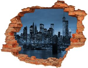 Fotoobraz diera na stenu New york v noci nd-c-68675791