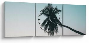 Obraz - Palma na Bali (s hodinami) (90x30 cm)
