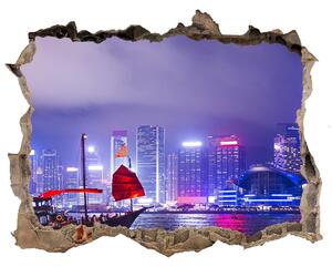 Nálepka fototapeta 3D výhled Hong kong v noci