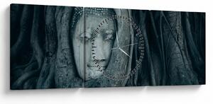 Obraz - Thajská tvár (s hodinami) (90x30 cm)