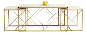 NovýNábytok.sk Set 3 konferenčných stolíkov Defenella (mramor + zlatá). Akcia -16%. Vlastná spoľahlivá doprava až k Vám domov. 1107089