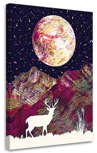 Obraz na plátne Jeleň v horách abstrakt - Gab Fernando Rozmery: 40 x 60 cm
