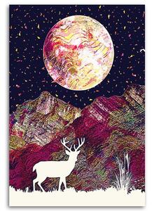 Obraz na plátne Jeleň v horách abstrakt - Gab Fernando Rozmery: 40 x 60 cm