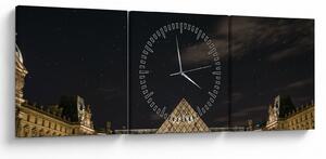 Obraz - Louvre v noci (s hodinami) (90x30 cm)