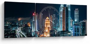 Obraz - Noc v Kuala Lumpur (s hodinami) (90x30 cm)