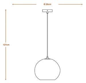 LEDVANCE závesné svetlo Guľa, Ø 26 cm, hnedá, vlnitá lepenka, E27