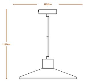 Závesné svetlo LEDVANCE Concrete Wood, Ø 32 cm, betón, sivá