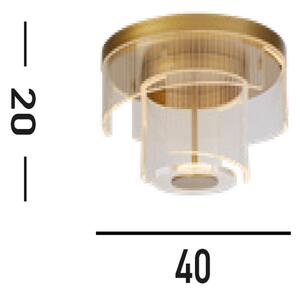 Deco LED stropné svietidlo, zlatá farba, oceľ, akryl