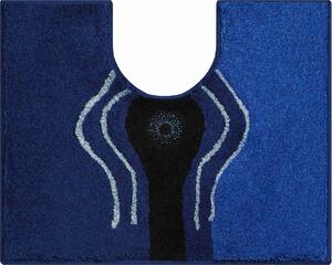 GRUND Kúpeľňový koberec CRYSTAL LIGHT námornícka modrá Rozmer: 50x60 cm s výrezom pre WC