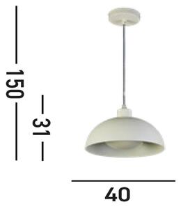 Závesné svietidlo Mars, krémová farba, Ø 40 cm, oceľ