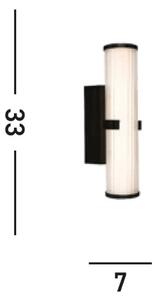 Nástenné svietidlo Clamp LED, čierna/biela oceľ, sklo, IP44