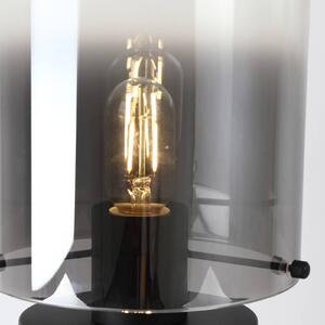 Stolná lampa Sweden, čierna/dymovo sivá, oceľ, sklo, E27
