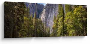 Obraz - Pod Yosemite skalou (s hodinami) (90x30 cm)