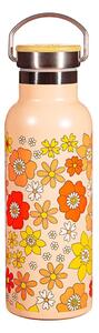 Oranžová antikoro detská fľaša 500 ml 70s Floral - Sass & Belle