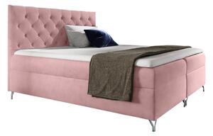 KONDELA Boxspringová posteľ, 160x200, ružová látka Velvet, GULIETTE + darček