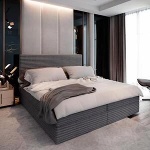 Čalúnená posteľ boxspring ISPIRA 140x200 cm sivá Matrac: Bonell pružinová matrac