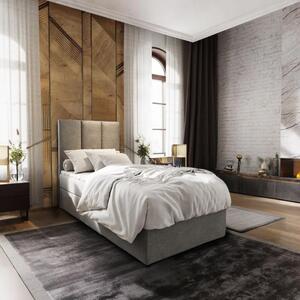 Čalúnená posteľ boxspring MERALIS 100x200 cm sivá Matrac: Bonell pružinová matrac