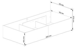 Jednolôžková posteľ s roštom 90x200 cm, dub sonoma