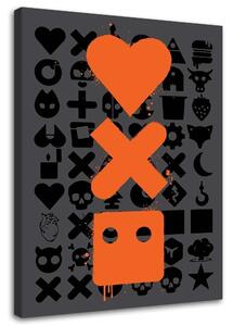 Obraz na plátne Láska Smrť a roboty oranžové logá - Dr.Monekers Rozmery: 40 x 60 cm