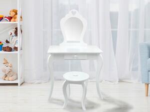 Detský toaletný stolík na maľovanie v bielej farbe