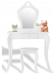 Detský toaletný stolík na maľovanie v bielej farbe
