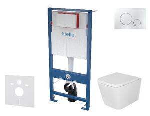 Kielle Genesis - Set predstenovej inštalácie, klozetu Arkas I, dosky softclose a tlačidla Gemini II, lesklý chróm 30505SS40
