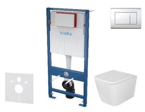 Kielle Genesis - Set predstenovej inštalácie, klozetu Arkas I, dosky softclose a tlačidla Gemini III, lesklý chróm 30505SS34