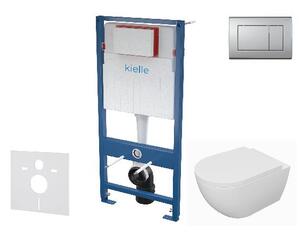 Kielle Genesis - Set predstenovej inštalácie, klozetu Oudee, dosky softclose a tlačidla Gemini III, matný chróm 30505SS63