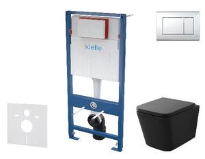 Kielle Genesis - Set predstenovej inštalácie, klozetu Arkas I, dosky softclose a tlačidla Gemini III, lesklý chróm 30505SS41