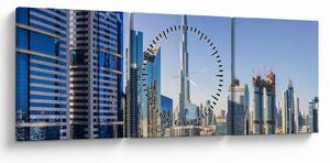 Obraz - Dubajskej ráno (s hodinami) (90x30 cm)