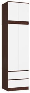 Skriňa s nadstavcom S 60 cm 2D 2SZ CLP wenge / biela