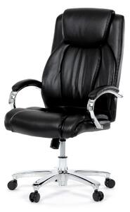 Autronic - Křeslo kancelářské, černá ekokůže, chromový kříž, houpací mechanismus, nosnost 150kg - KA-F1385 BK