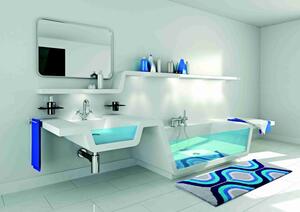 GRUND Kúpeľňový koberec KARIM 18 modrý Rozmer: 50x60 cm