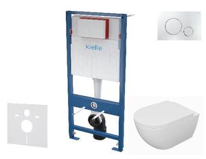 Kielle Genesis - Set predstenovej inštalácie, klozetu Oudee, dosky softclose a tlačidla Gemini II, lesklý chróm 30505SS68