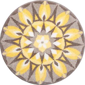 GRUND Mandala koberec SEBELASKA žlto-sivý Rozmer: ø 60 cm