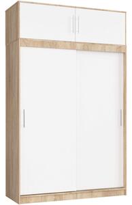 Skriňa s posuvnými dverami a nadstavcom 150 cm CLP mono sonoma / biela