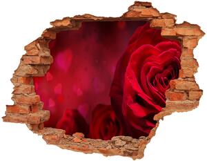 Fotoobraz diera na stenu Červená ruža srdce nd-c-75608886