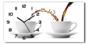 Vodorovné Sklenené hodiny na stenu tečúca káva