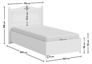 Detská posteľ 100x200cm Ballerina - biela