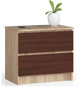 Nočný stolík K60 2SZ CLP dub sonoma / wenge