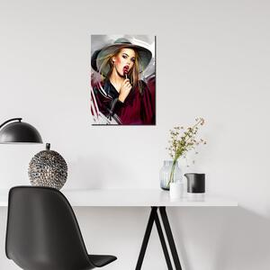Obraz na plátne Žena s lízankou v klobúku - Dmitry Belov Rozmery: 40 x 60 cm