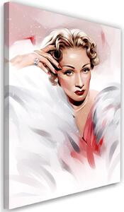Obraz na plátne Marlene Dietrichová v bielom kožuchu - Dmitry Belov Rozmery: 40 x 60 cm