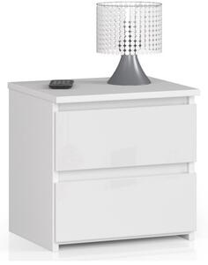 Nočný stolík CL2 2SZ CLP biely, lesk